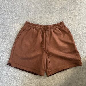 NovaMen Men's Brown Casual Shorts Suede size large